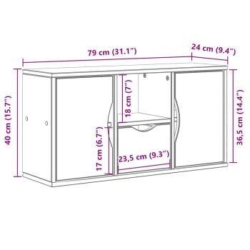 TV-Schrank mit Schublade Weiß 79x24x40,5 cm Massivholz Kiefer