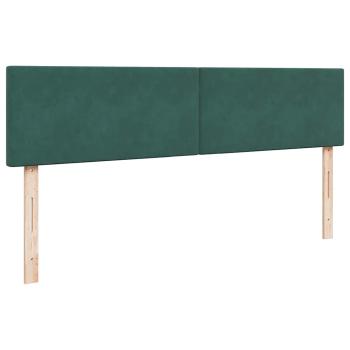 Ottoman-Bett mit Matratze & LEDs Dunkelgrün 160x200 cm Samt
