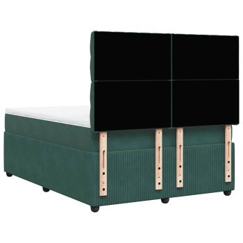 Boxspringbett mit Matratze Dunkelgrün 140x200 cm Samt