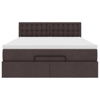 Ottoman-Bett mit Matratze Dunkelbraun 140x200 cm Stoff