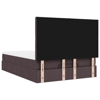 Ottoman-Bett mit Matratze Dunkelbraun 140x200 cm Stoff