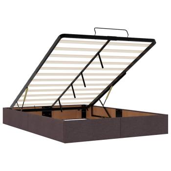 Ottoman-Bett mit Matratze Dunkelbraun 140x200 cm Stoff