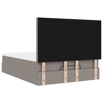 Ottoman-Bett mit Matratze & LEDs Taupe 140x200 cm Stoff