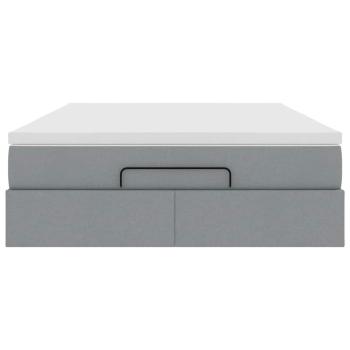 Ottoman-Bett mit Matratze Hellgrau 140x200 cm Stoff