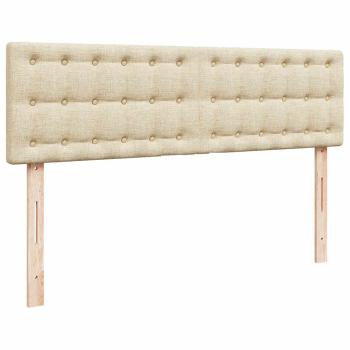 Ottoman-Bett mit Matratze & LEDs Creme 140x200 cm Stoff