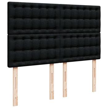 Ottoman-Bett mit Matratze Schwarz 140x200 cm Stoff