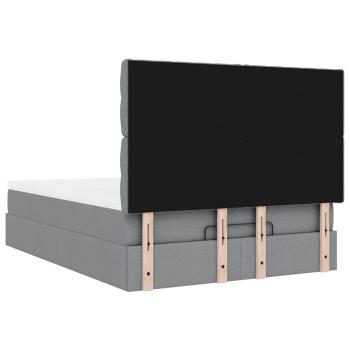 Ottoman-Bett mit Matratze Hellgrau 140x200 cm Stoff