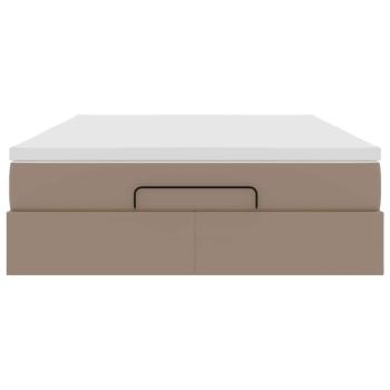 Ottoman-Bett mit Matratze Cappuccino-Braun 140x200cm Kunstleder