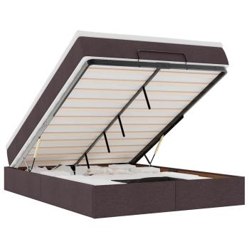 Ottoman-Bett mit Matratze Dunkelbraun 140x200 cm Stoff