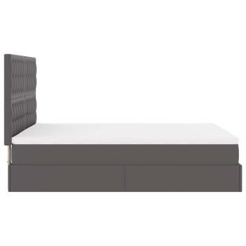 Ottoman-Bett mit Matratze Grau 140x200 cm Kunstleder
