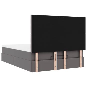 Ottoman-Bett mit Matratze Grau 140x200 cm Kunstleder