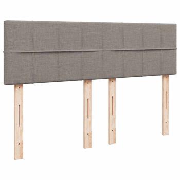 Ottoman-Bett mit Matratze & LEDs Taupe 140x200 cm Stoff