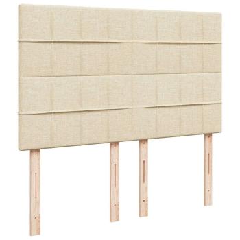 Ottoman-Bett mit Matratze Creme 140x200 cm Stoff