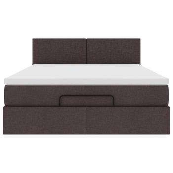 Ottoman-Bett mit Matratze Dunkelbraun 140x200 cm Stoff