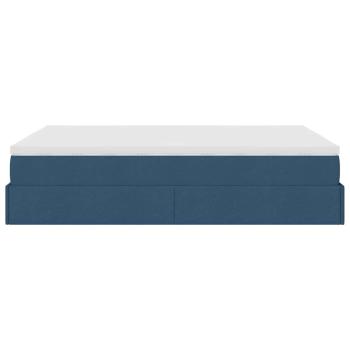 Ottoman-Bett mit Matratze Blau 140x200 cm Stoff