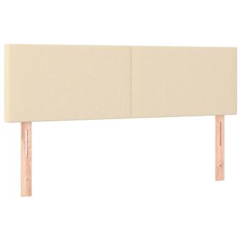 Ottoman-Bett mit Matratze & LEDs Creme 140x200 cm Stoff