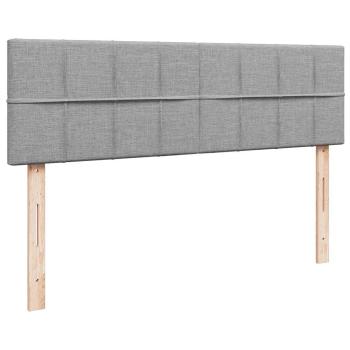 Ottoman-Bett mit Matratze & LEDs Hellgrau 140x200 cm Stoff