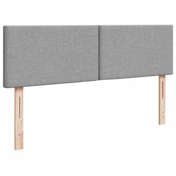 Ottoman-Bett mit Matratze & LEDs Hellgrau 140x200 cm Stoff