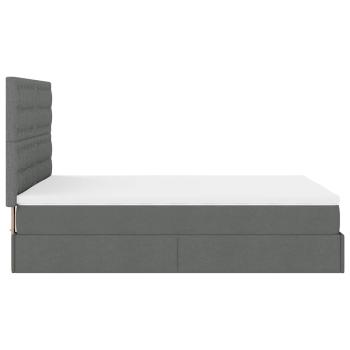 Ottoman-Bett mit Matratze Dunkelgrau 140x200 cm Stoff