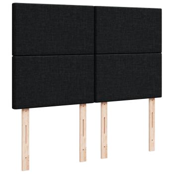 Ottoman-Bett mit Matratze & LEDs Schwarz 140x200 cm Stoff