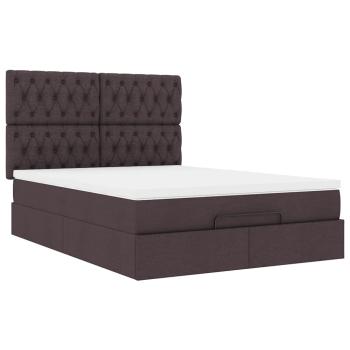 Ottoman-Bett mit Matratze Dunkelbraun 140x200 cm Stoff