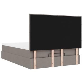 Ottoman-Bett mit Matratze & LEDs Taupe 140x200 cm Stoff