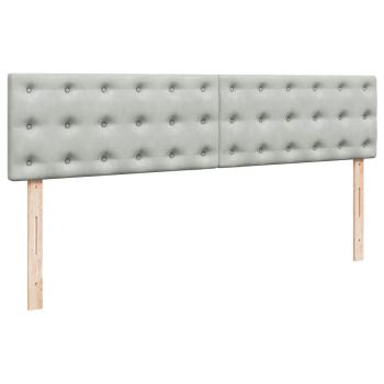 Ottoman-Bett mit Matratze & LEDs Hellgrau 180x200 cm Samt