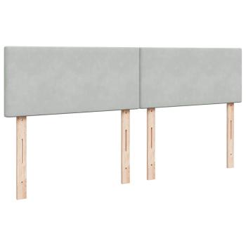 Ottoman-Bett mit Matratze Hellgrau 180x200 cm Samt