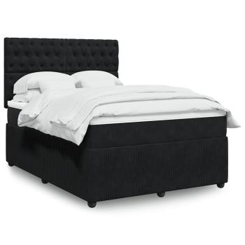 ARDEBO.de - Boxspringbett mit Matratze Schwarz 140x190 cm Samt