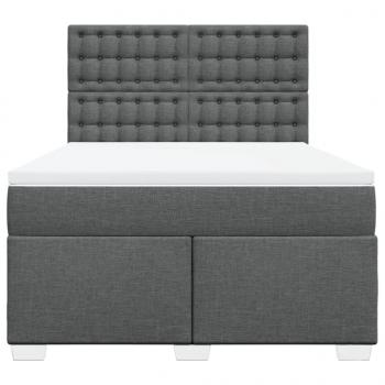 Boxspringbett mit Matratze Dunkelgrau 140x190 cm Stoff