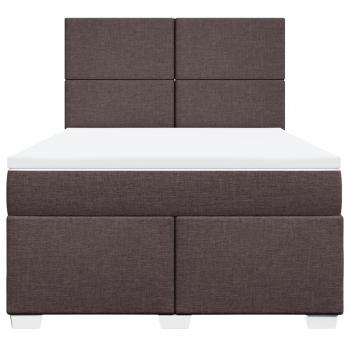 Boxspringbett mit Matratze Dunkelbraun 140x190 cm Stoff