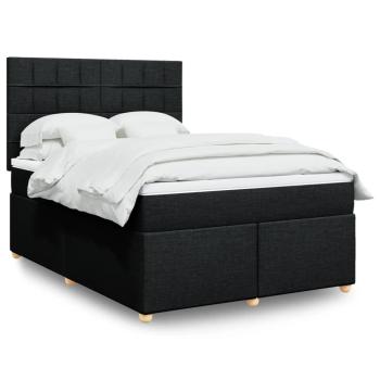 ARDEBO.de - Boxspringbett mit Matratze Schwarz 140x190 cm Stoff