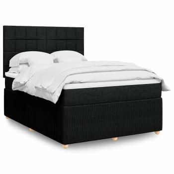 ARDEBO.de - Boxspringbett mit Matratze Schwarz 140x190 cm Stoff