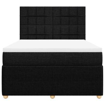Boxspringbett mit Matratze Schwarz 140x190 cm Stoff