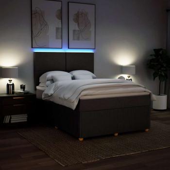 ARDEBO.de - Boxspringbett mit Matratze Dunkelbraun 140x190 cm Stoff