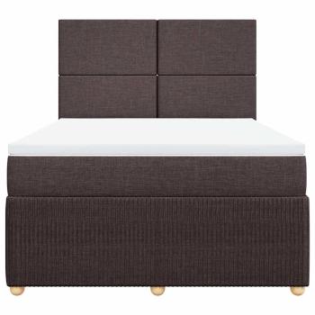 Boxspringbett mit Matratze Dunkelbraun 140x190 cm Stoff
