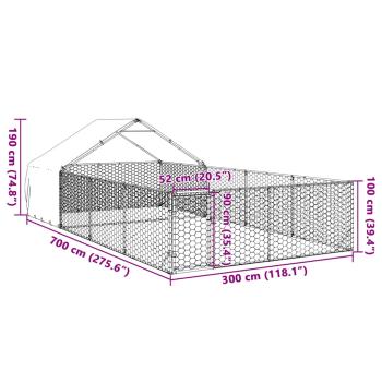 Outdoor-Hundezwinger mit Auslauf 7x3x1,9 m Verzinkter Stahl