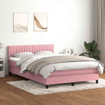 ARDEBO.de - Boxspringbett mit Matratze Rosa 140x220 cm Samt