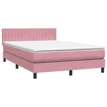 Boxspringbett mit Matratze Rosa 140x220 cm Samt