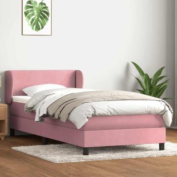Boxspringbett mit Matratze Rosa 90x220 cm Samt