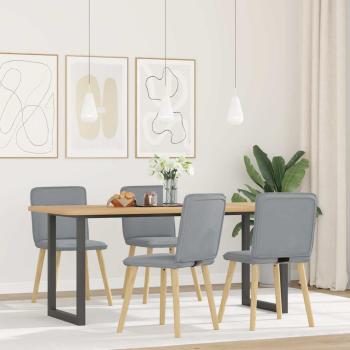 ARDEBO.de - Esszimmerstühle 4 Stk. Hellgrau Stoff