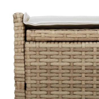 ARDEBO.de - Outdoor-Sitzbank mit Stauraum und Kissen Beige 100 cm
