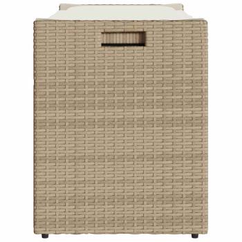 Outdoor-Sitzbank mit Stauraum und Kissen Beige 100 cm