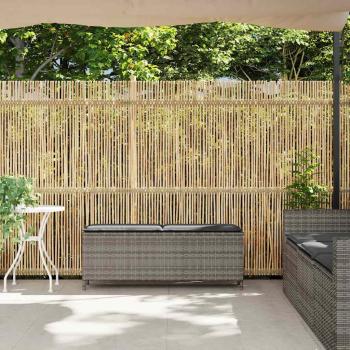 Gartenbank mit Kissen Grau 110x30x40,5 cm Poly Rattan