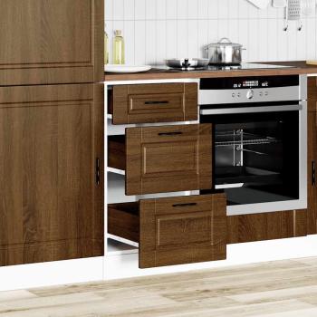 ARDEBO.de - Küchenunterschrank Porto Braun Eichen-Optik Holzwerkstoff