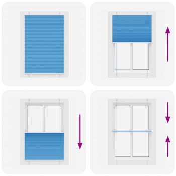 Plissee Blau 100x100 cm Stoffbreite 99,4 cm Polyester