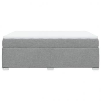 Boxspringbett mit Matratze Hellgrau 140x190 cm Stoff