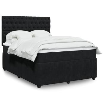 ARDEBO.de - Boxspringbett mit Matratze Schwarz 140x190 cm Samt