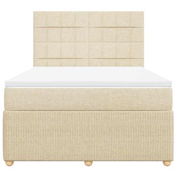Boxspringbett mit Matratze Creme 140x190 cm Stoff