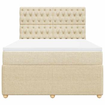 Boxspringbett mit Matratze Creme 140x190 cm Stoff
